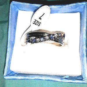 🆑️Sapphire and CZ Silver Band